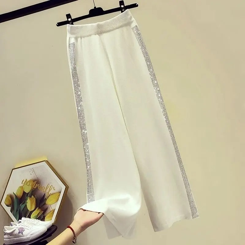 Adelia - Pantaloni a gamba larga con vita alta