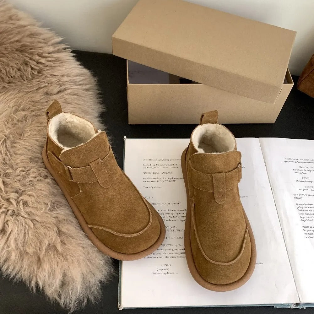 Elsie - Damenstiefel im Retro-Stil aus mattiertem Leder