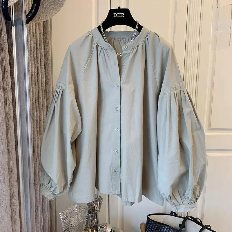 Esme - Top oversize vintage con maniche a sbuffo
