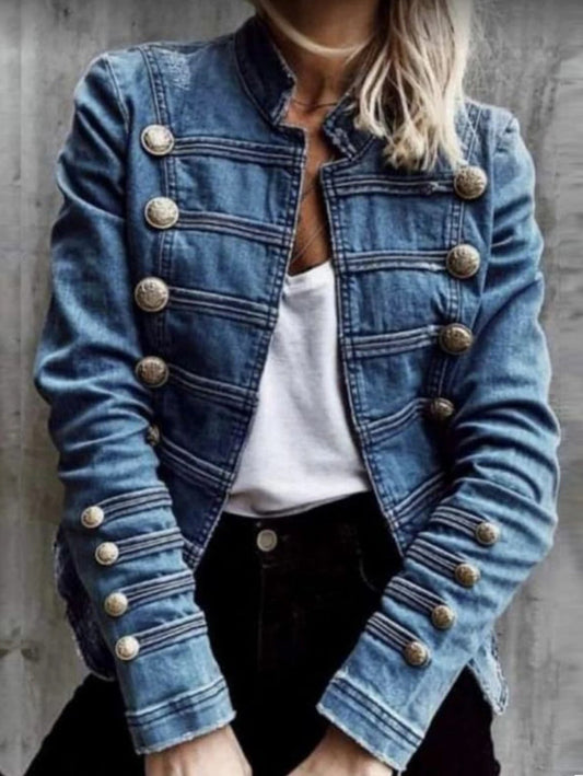 Anastasia - Giacca in denim vintage doppiopetto