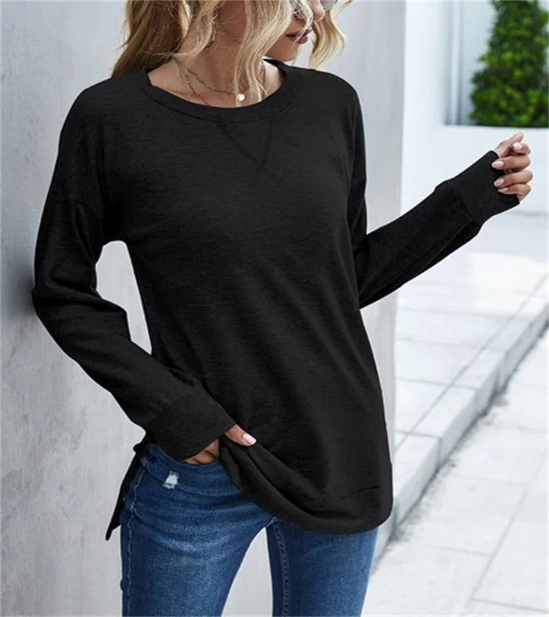 Viola - Camicia a maniche lunghe con scollo rotondo