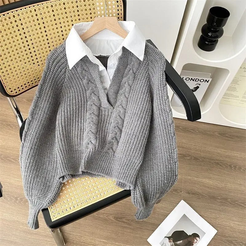 Ada - Maglione lavorato a maglia dal design retrò