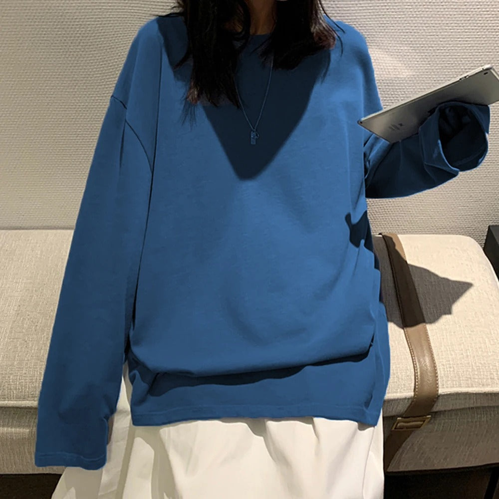 Nellie - Camicia oversize in cotone a maniche lunghe