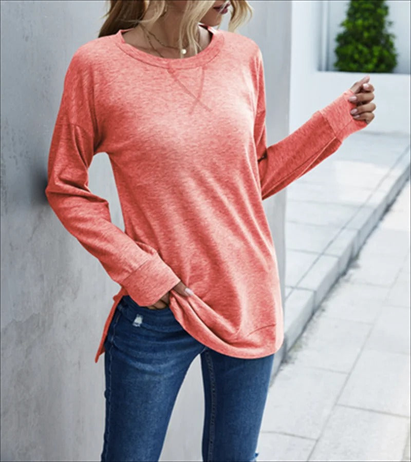 Viola - Camicia a maniche lunghe con scollo rotondo