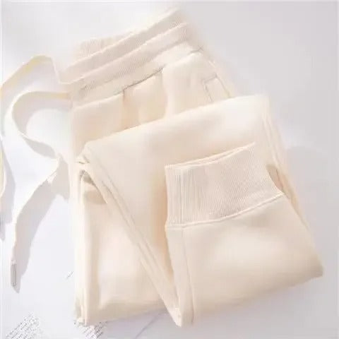 Alice - Pantaloni lunghi da donna con elastico in vita e fodera in pile