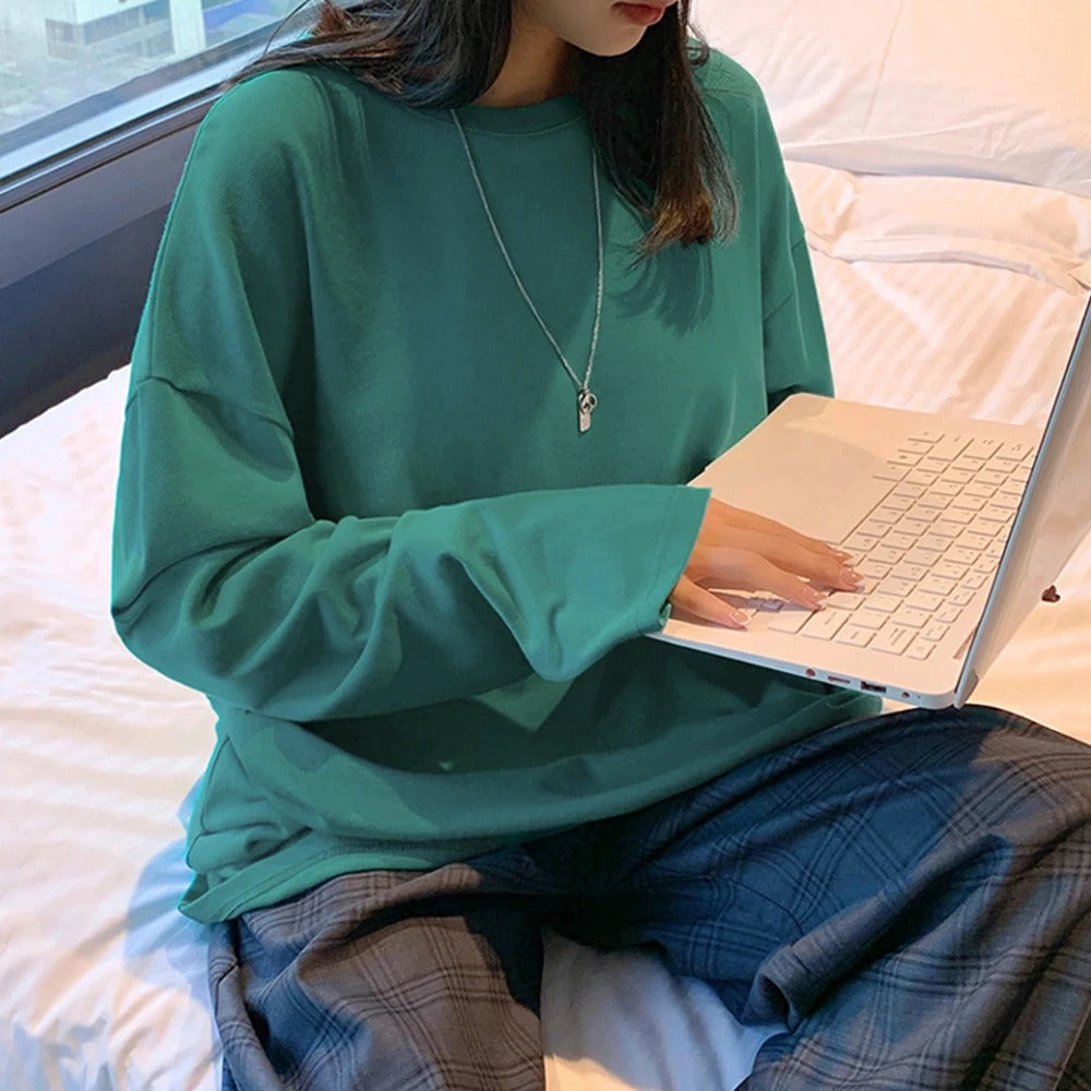 Nellie - Camicia oversize in cotone a maniche lunghe