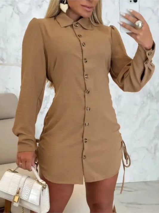 Lottie - Abito-camicia a maniche lunghe con colletto rovesciato e abbottonatura