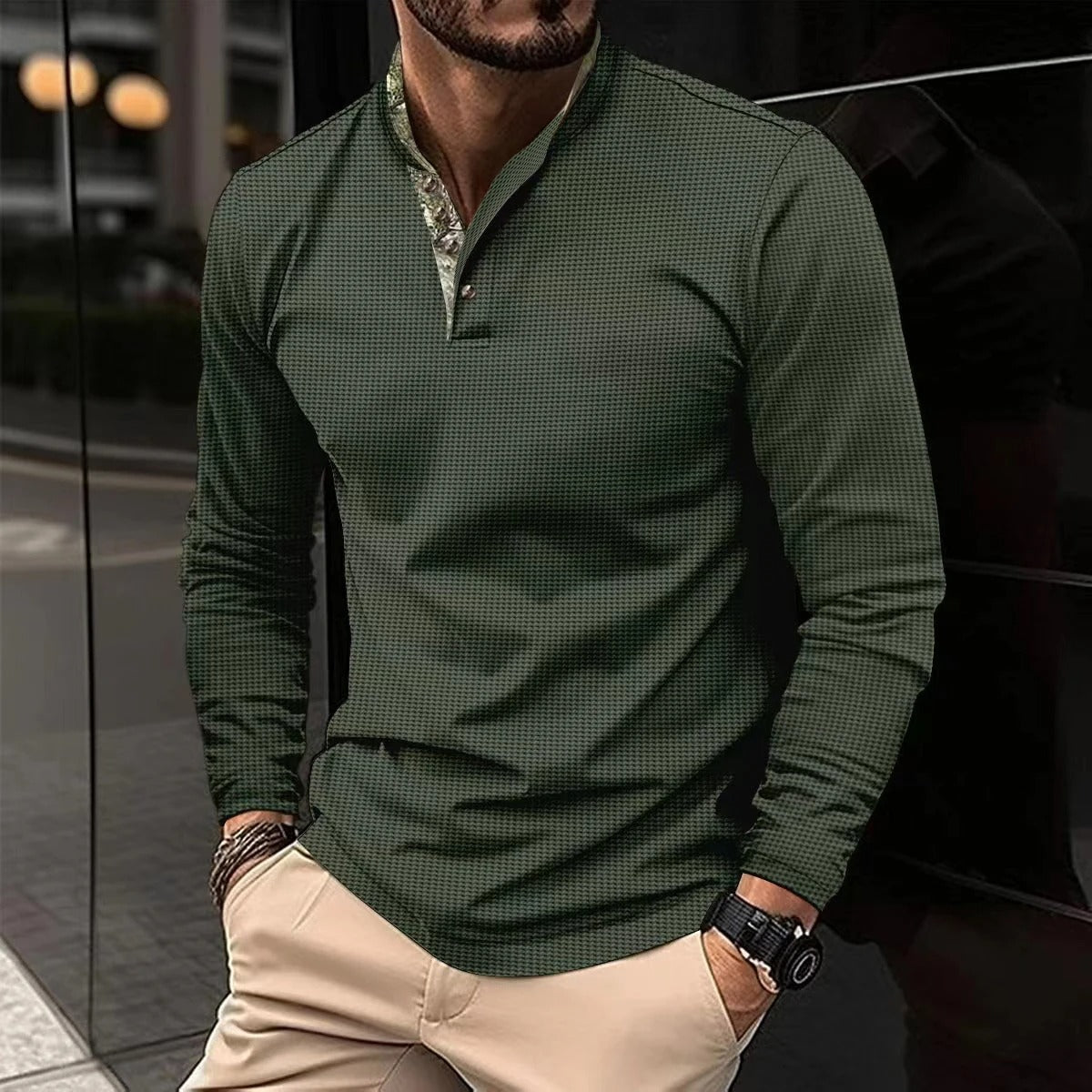 Marcelo - Camicia casual comoda a maniche lunghe