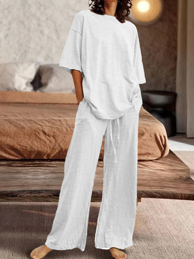 Jannessa - Completo Casual con Camicia Oversize e Pantaloni Dritti